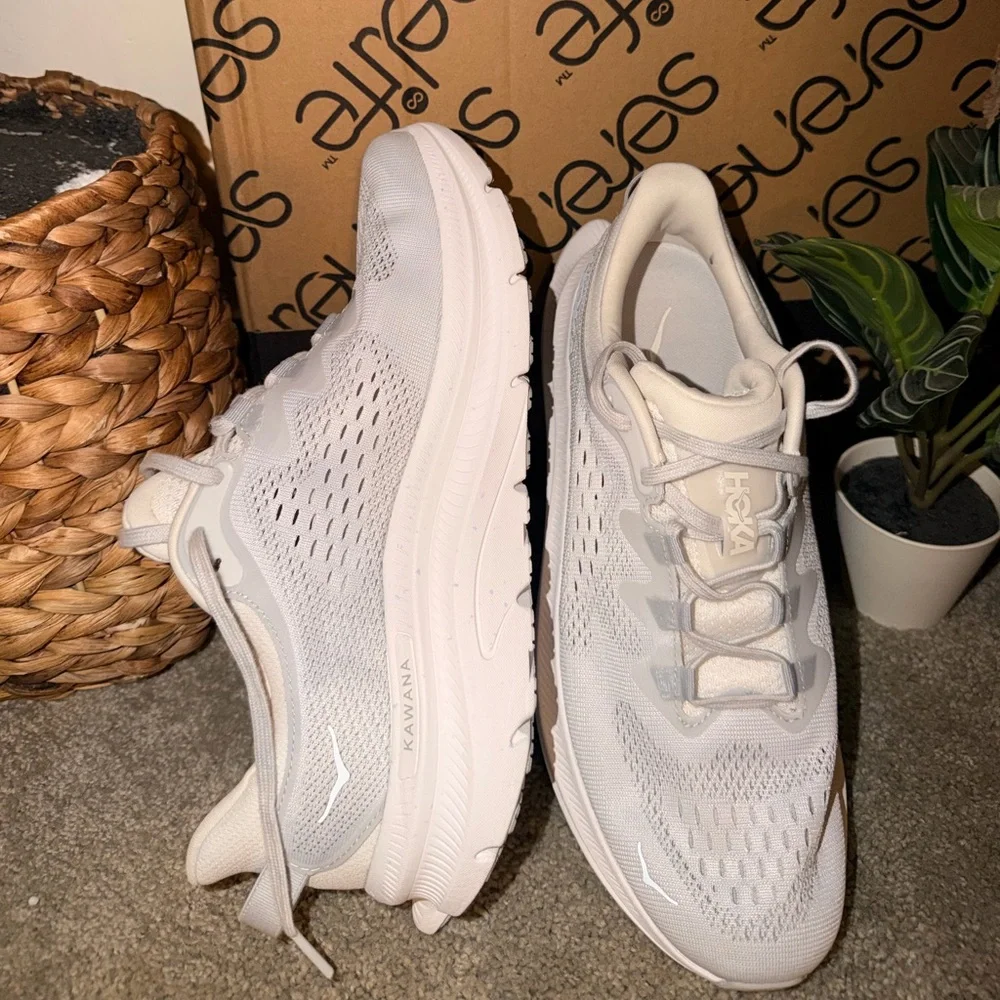Hoka Light Gray Athletic Shoes